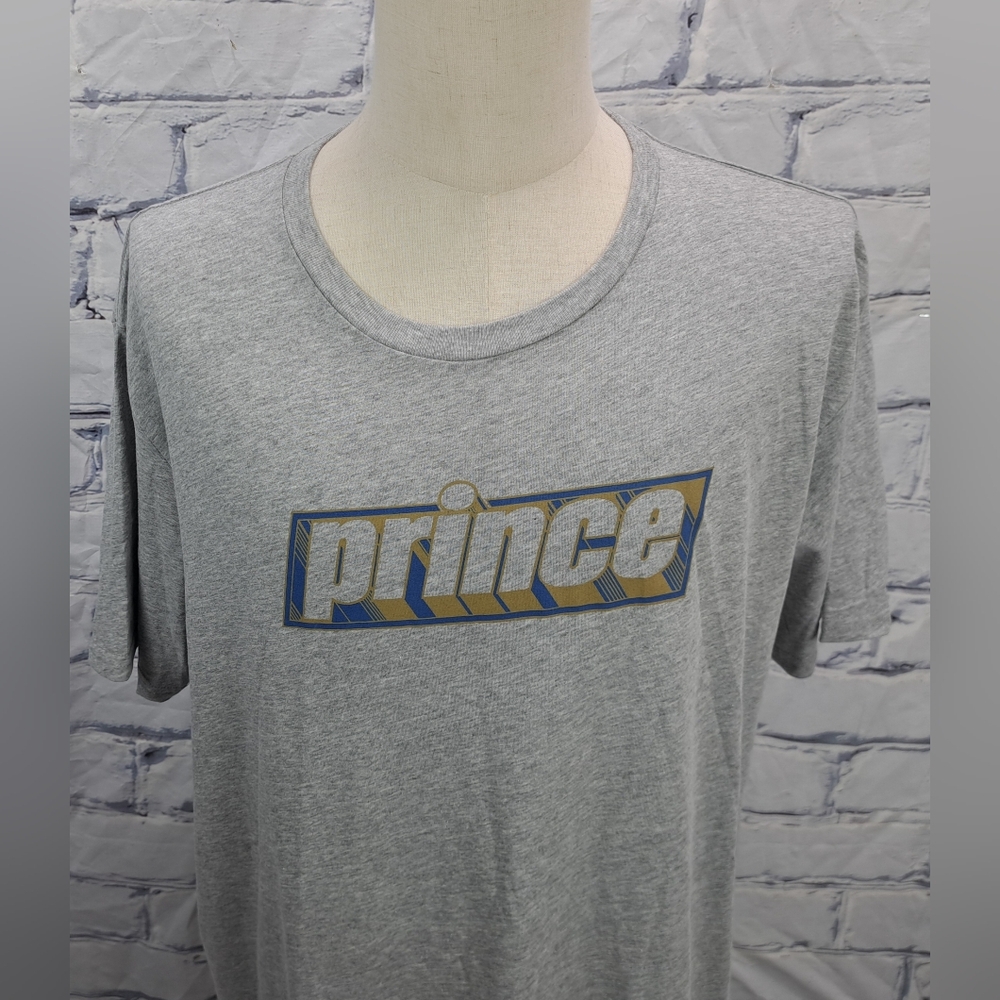 NWT Prince Men's Volley S/S Heather Tee T-Shirt Tennis Spellout Logo 2XL XXL